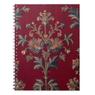 Burgundy red floral embroidery bag notebook