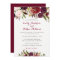 Burgundy Red Floral Fall Wedding Invitation