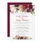 Burgundy Red Floral Fall Wedding Invitation