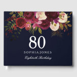 Burgundy Red Floral Navy 80th Birthday Guest Book<br><div class="desc">Burgundy Red Floral Navy 80th Birthday Guest Book

For matching set see Niche and Nest Store</div>