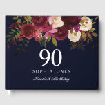 Burgundy Red Floral Navy 90th Birthday Guest Book<br><div class="desc">Burgundy Red Floral Navy 90th Birthday Guest Book

For matching set see Niche and Nest Store</div>