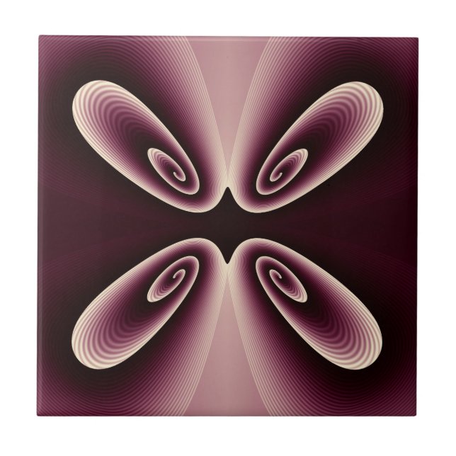 Burgundy Red Floral Petal Digital Pattern Tile (Front)