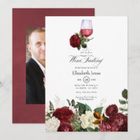 Burgundy Red Floral Wine themed Bridal Shower