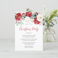 Burgundy Red Floral Work Corporate Christmas Party