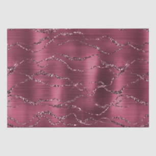 Burgundy Red Glitzy Glitter Stripes Tissue Paper