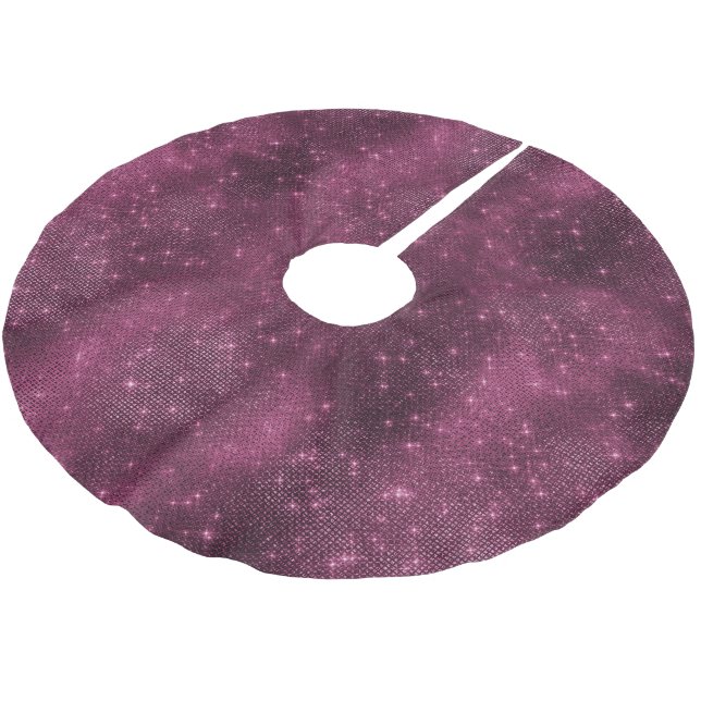 Burgundy Red Glitzy Sparkle Brushed Polyester Tree Skirt (Angled)