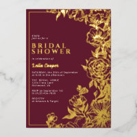 Burgundy Red + Gold | Ornate Maroon Bridal Shower