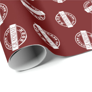 Burgundy Red Graduation Custom Class Year Wrapping Paper