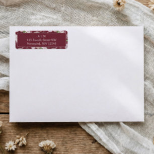 Burgundy Red Hydrangea Wedding Return Address