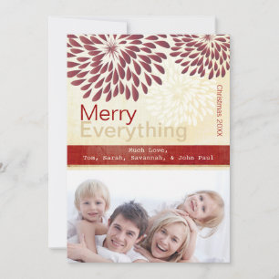 Burgundy Red Ivory Merry Everything Photo Card