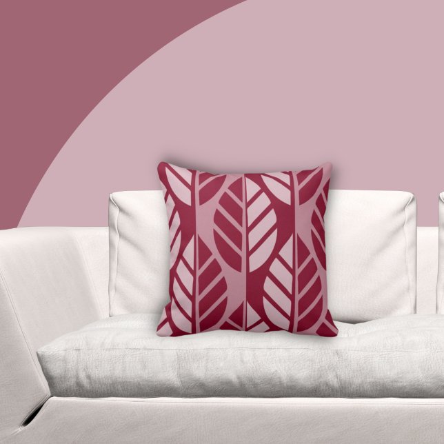 Burgundy Red Leaves Pattern Cushion (Creator Uploaded)