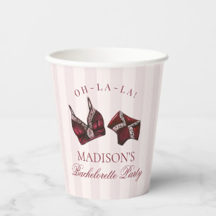 Burgundy Red Lingerie Bachelorette Panty Party Paper Cups