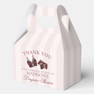 Burgundy Red Lingerie Shower Bachelorette Gable Favour Box