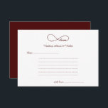 Burgundy Red Love Wedding Wishes & Advice Cards<br><div class="desc">Simple,  elegant and classic Burgundy Red Love Infinity Wedding Wishes & Advice Cards.  Great for weddings,  bridal showers,  wedding rehearsal dinners and wedding anniversaries.  Customise the text to fit your party celebration needs.</div>