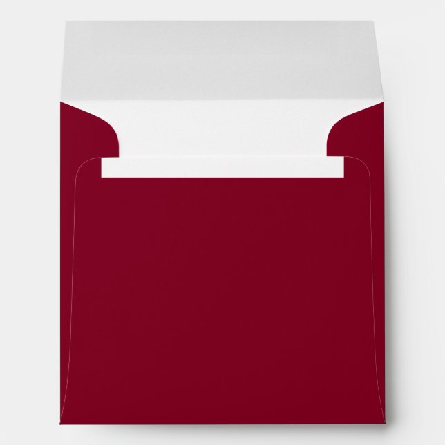 Burgundy Red Maroon Square Card Wedding Envelope (Back (Bottom))