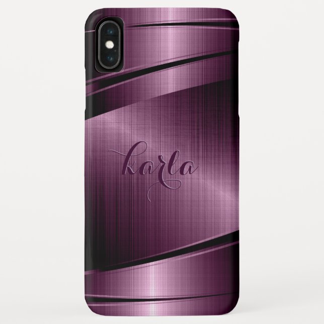 Burgundy-Red Metallic Geometric Design Case-Mate iPhone Case (Back)