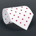 Burgundy Red Mini Polka Dot Pattern on White Tie<br><div class="desc">Stylish burgundy red mini polka dots form a classic geometric pattern on a white background.

To see the design on other items,  click the "Rocklawn Arts" link.

Digitally created image.
Copyright ©Claire E. Skinner. All rights reserved.</div>
