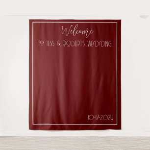 Burgundy Red Minimalist Tapestry
