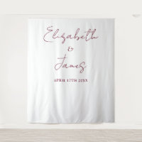 Burgundy Red Minimalist Wedding Photo Backdrop