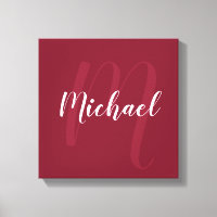 Burgundy Red personalised Monogram and Name