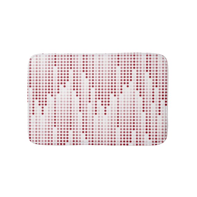 Burgundy Red Pink polka dots matrix Bath Mat (Front)