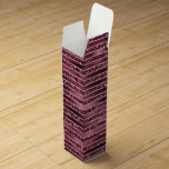 Burgundy Red Pink Rose Gold Glitter Stripes Wine Box<br><div class="desc">Burgundy wine red pink rose gold glitter glam sparkle stripes</div>