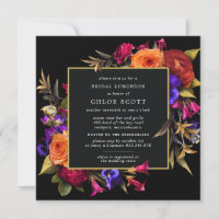 Burgundy Red Purple Orange Floral Bridal Luncheon