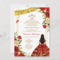 Burgundy Red Quinceañera 15 Anos Mis Quince Crown