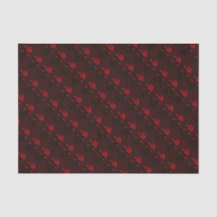 Burgundy Red Rose Elegant Print Tissue Paper