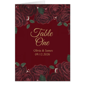 Burgundy Red Rose Moody Dark Romance Folded Table