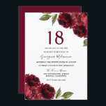 Burgundy Red Roses Elegant 18th Birthday Party Invitation<br><div class="desc">Burgundy Red Roses Elegant 18th Birthday Party Invitation

See matching collection in Niche and Nest Store</div>