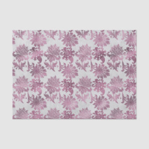 Burgundy Red Silver Floral Tissue Paper