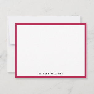 Burgundy Red Simple Modern Chic Classic Minimalist Card