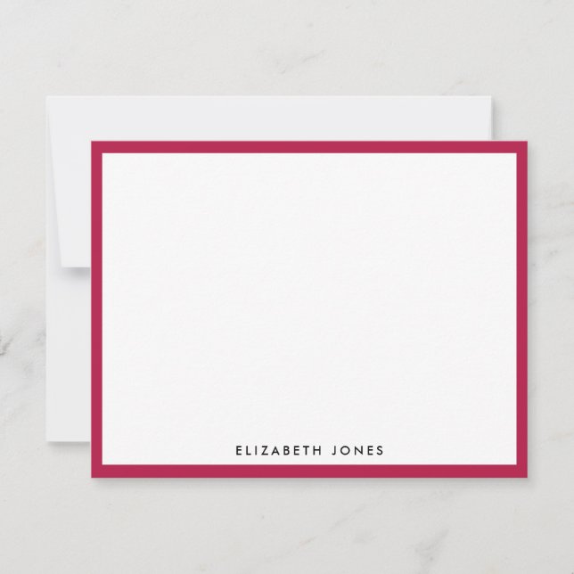 Burgundy Red Simple Modern Chic Classic Minimalist Card (Front)