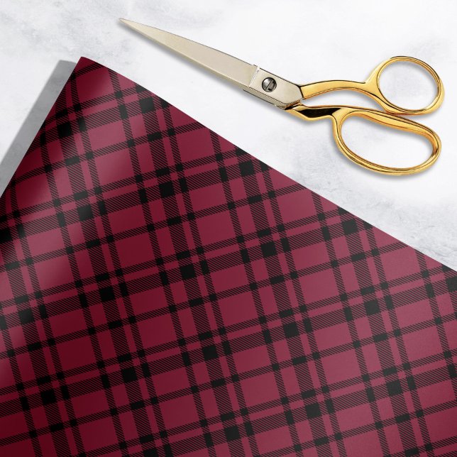 Burgundy Red Tartan Plaid Holiday Wrapping Paper (Creator Uploaded)