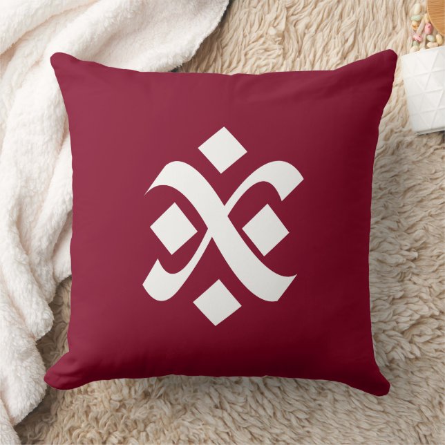 Burgundy Red Uniform Solid Boho Colours Cushion (Blanket)