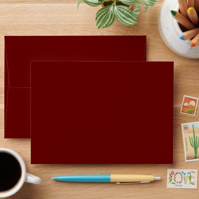 Burgundy Red  wedding Envelope  (Desk)