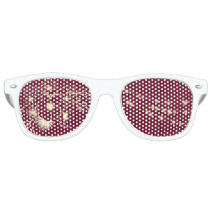 Burgundy Red Wedding Party Retro Sunglasses