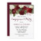 Burgundy Red White Floral Engagement Party Invite