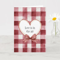Burgundy Red White Heart Ribbon Valentine's Day