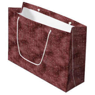Burgundy Red White Stripes Valentine's Day Large Gift Bag