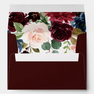 Burgundy Red Wine Floral Fall Spring All Events Envelope