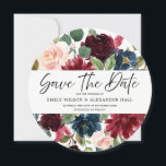 Burgundy Red Wine Floral Script Photo Wedding Save The Date<br><div class="desc">Burgundy Red Wine Flowers Photo Wedding Save the date Add photo to back of invitation See our store for the matching invitation, RSVP and more You may customise this Save the date to add my personal touches, such as photographs, images. You may change the background colour to match your wedding...</div>