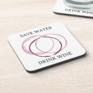 Burgundy red wine stain rings funny novelty coaster