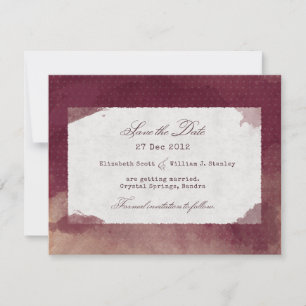 Burgundy Red Wine Watercolor Fall Autumn Wedding Save The Date