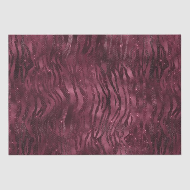 Burgundy Red Zebra Print Tissue Paper (Front)