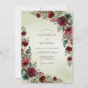 Burgundy Regal Autumnal Wedding Invitation