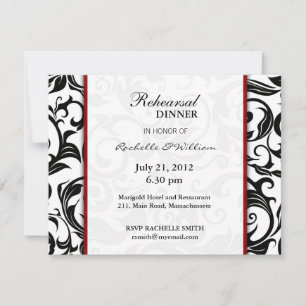 Burgundy Rehearsal Dinner Card