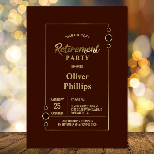 Burgundy Retirement Party Invitation (Creator Uploaded)