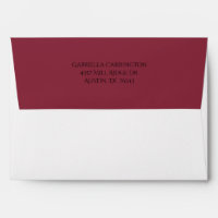 Burgundy Return Address Wedding Invitation